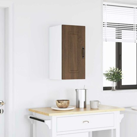 Keukenwandkast Kalmar bewerkt hout bruin eikenkleur 1