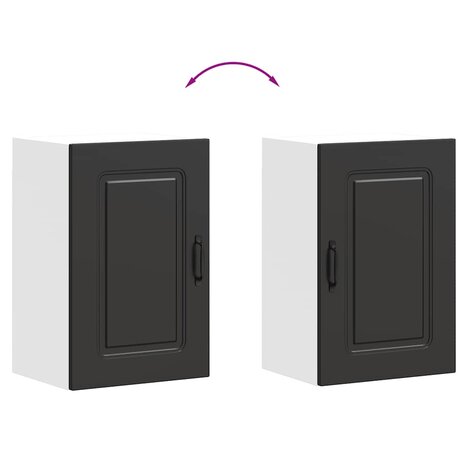 Keukenwandkast Kalmar bewerkt hout zwart 9