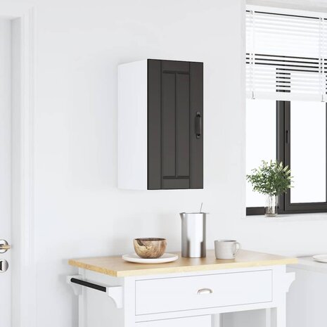 Keukenwandkast Lucca bewerkt hout zwart 2