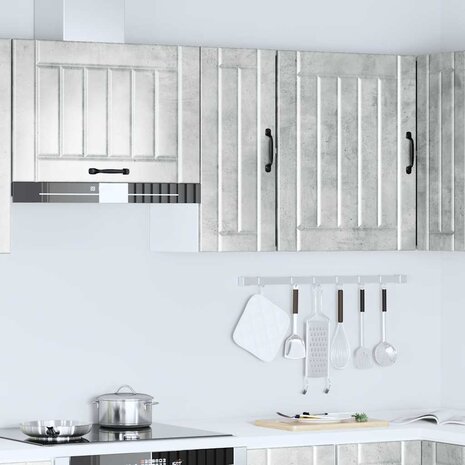 Keukenwandkast Lucca bewerkt hout betongrijs 3