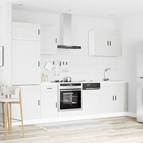 7-delige Keukenkastenset Porto bewerkt hout wit 3