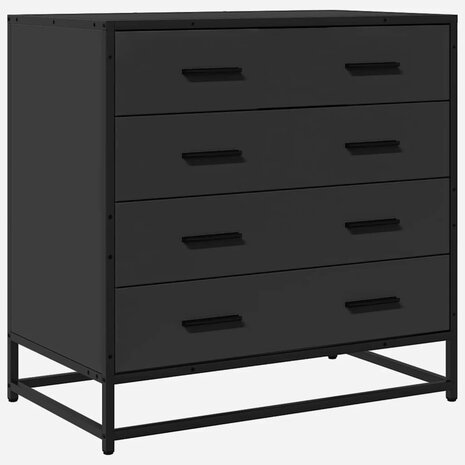 Ladekast 70x41x70 cm bewerkt hout zwart 2