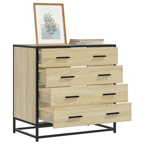 Ladekast 70x41x70 cm bewerkt hout sonoma eikenkleurig 1