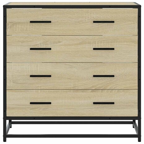 Ladekast 70x41x70 cm bewerkt hout sonoma eikenkleurig 4