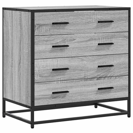Ladekast 70x41x70 cm bewerkt hout grijs sonoma eikenkleurig 2