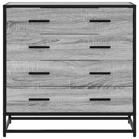 Ladekast 70x41x70 cm bewerkt hout grijs sonoma eikenkleurig 4
