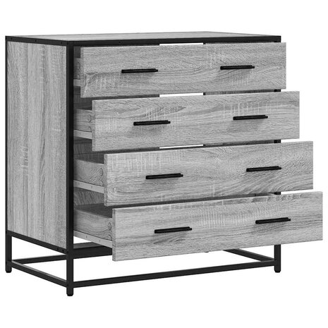 Ladekast 70x41x70 cm bewerkt hout grijs sonoma eikenkleurig 5