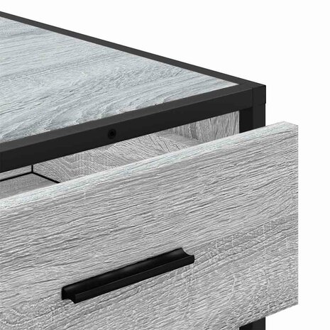 Ladekast 70x41x70 cm bewerkt hout grijs sonoma eikenkleurig 8