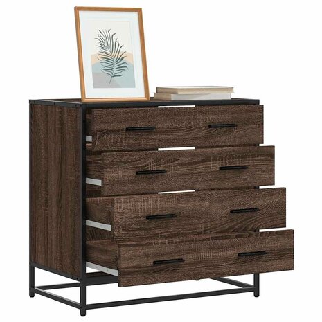 Ladekast 70x41x70 cm bewerkt hout bruin eikenkleur 1