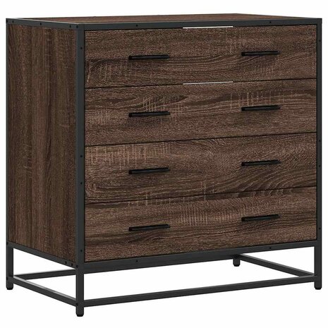 Ladekast 70x41x70 cm bewerkt hout bruin eikenkleur 2