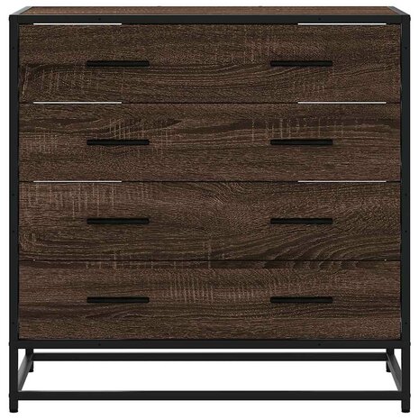 Ladekast 70x41x70 cm bewerkt hout bruin eikenkleur 4