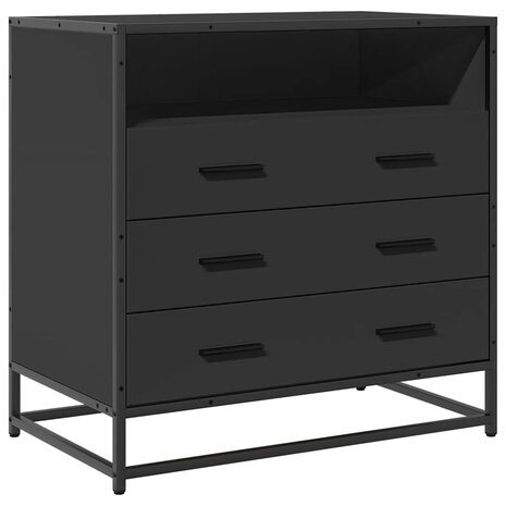 Ladekast 70x41x70 cm bewerkt hout zwart 2
