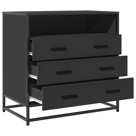 Ladekast 70x41x70 cm bewerkt hout zwart 5