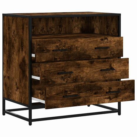Ladekast 70x41x70 cm bewerkt hout gerookt eikenkleurig 5