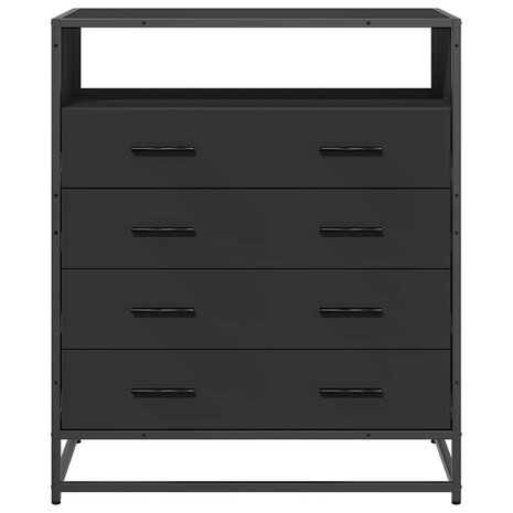 Ladekast 70x41x83,5 cm bewerkt hout zwart 4