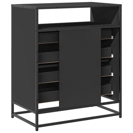 Ladekast 70x41x83,5 cm bewerkt hout zwart 7