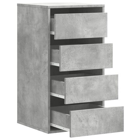 Ladekast 40x41x76 cm bewerkt hout betongrijs 5