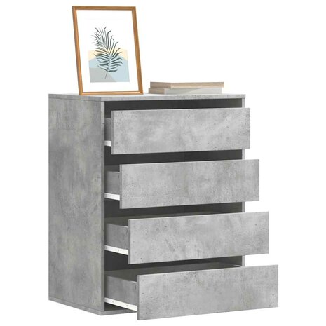 Ladekast 60x41x76 cm bewerkt hout betongrijs 1