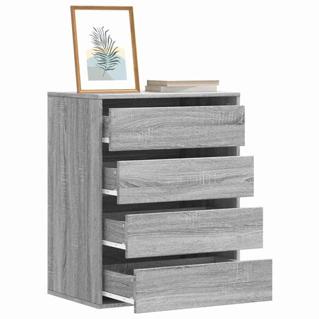 Ladekast 60x41x76 cm bewerkt hout grijs sonoma eikenkleurig 1