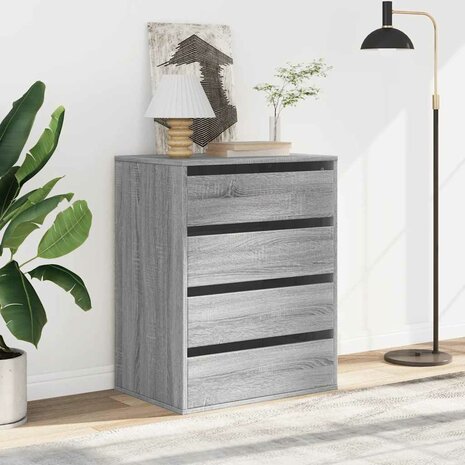 Ladekast 60x41x76 cm bewerkt hout grijs sonoma eikenkleurig 3