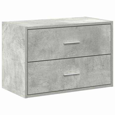 Kast met 2 lades 60x31x40 cm bewerkt hout betongrijs 2