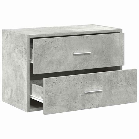 Kast met 2 lades 60x31x40 cm bewerkt hout betongrijs 5