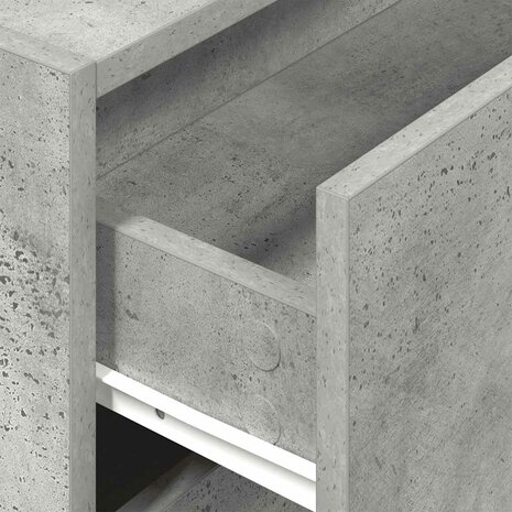 Kast met 2 lades 60x31x40 cm bewerkt hout betongrijs 8
