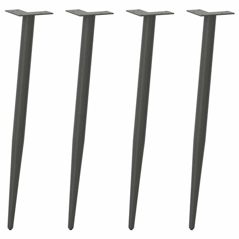 Salontafelpoten conische vorm 4 st 72-73 cm staal antraciet 1