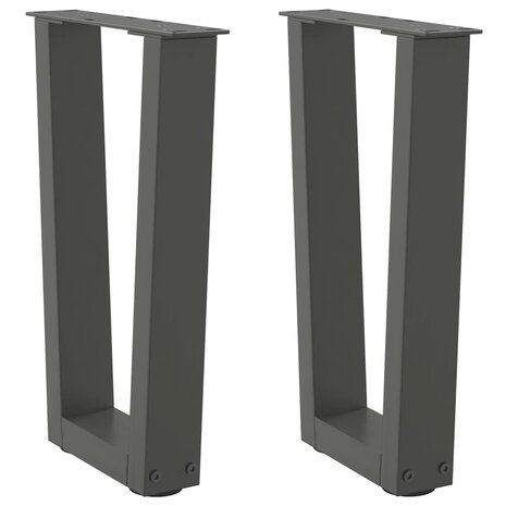 Eettafelpoten 2 st V-vormig 28x(42-43,3) cm staal antraciet 1