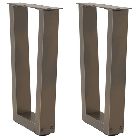 Eettafelpoten 2 st V-vormig 38x(42-43,3) cm staal naturel 1