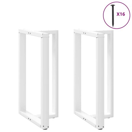 Bartafelpoten 2 st T-vormig 60x35x(100-101) cm staal wit 3