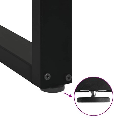 Salontafelpoten 2 st U-vormig 38x(42-43) cm staal zwart 9