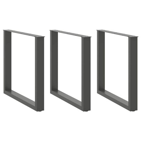 Salontafelpoten 3 st U-vormig 80x(72-73) cm staal antraciet 1