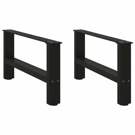 Salontafelpoten 2 st 60x(30-31) cm staal zwart 2