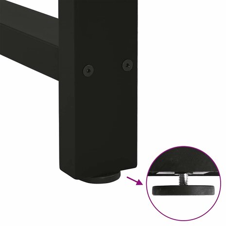 Salontafelpoten 2 st 60x(30-31) cm staal zwart 9