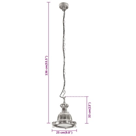Hanglamp 25x25x136 cm aluminium 9