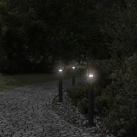Vloerlamp voor buiten 60 cm roestvrij staal zwart 3