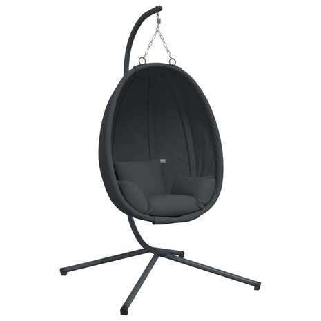 Hangstoel met standaard stof en staal antracietkleurig 2