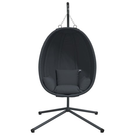 Hangstoel met standaard stof en staal antracietkleurig 4