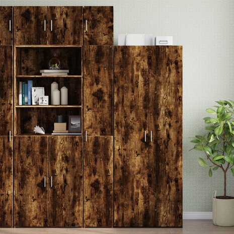 Wandkast 30x42,5x40 cm bewerkt hout gerookt eikenkleurig 3