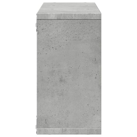 Wandkast 100x16x30 cm bewerkt hout betongrijs 5