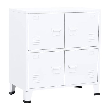 Opbergkast industrieel 75x40x80 cm staal wit 2