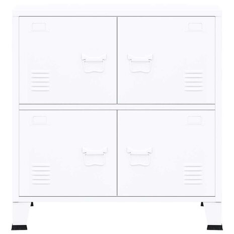 Opbergkast industrieel 75x40x80 cm staal wit 4