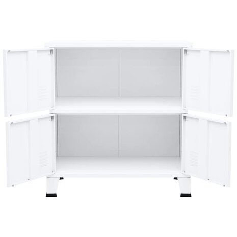 Opbergkast industrieel 75x40x80 cm staal wit 5