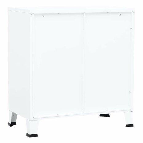 Opbergkast industrieel 75x40x80 cm staal wit 7