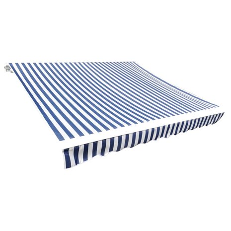 Luifeldoek 6x3 m canvas blauw en wit 1