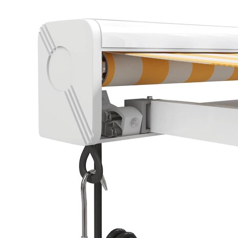 Luifel uittrekbaar 3,5x2,5 m stof en aluminium geel en wit 7
