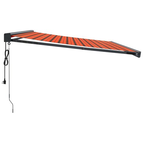 Luifel uittrekbaar 4,5x3 m stof en aluminium oranje en bruin 4