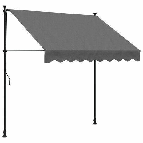 Luifel uittrekbaar 200x150 cm stof en staal antracietkleurig 2