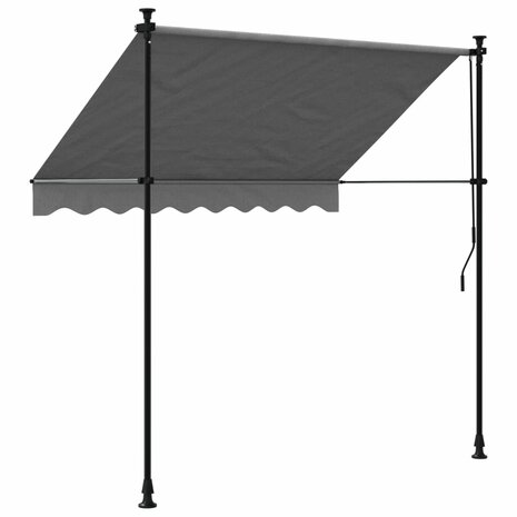 Luifel uittrekbaar 200x150 cm stof en staal antracietkleurig 5